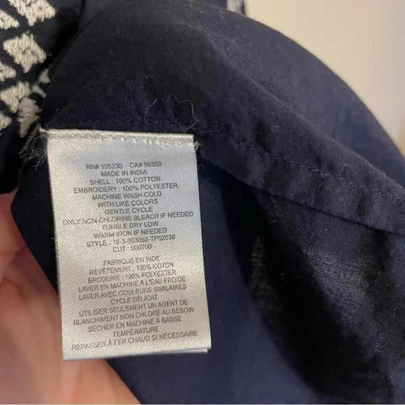 JOIE Shoffie Midnight Embroidered 100% Cotton Blouse Size Small Lightweight - Picture 6 of 7
